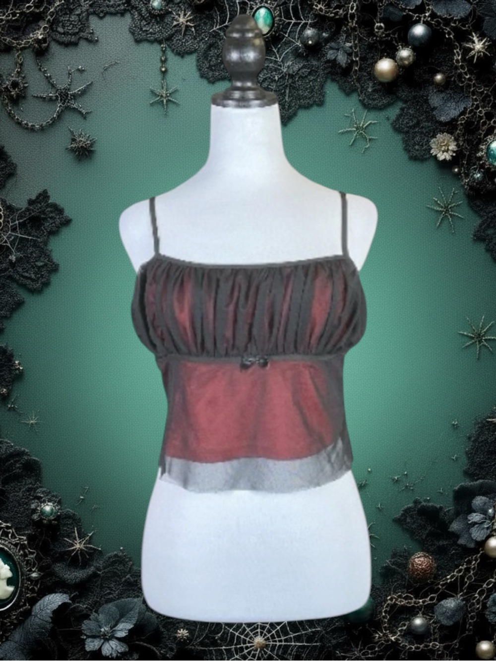 Tunnel Vision Goth Whimsigoth Steampunk Grunge Punk Dark Coquette Festival Top M